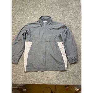 VTG Nike Men's Gray White Lightweight Track Jacket Full Zip Athletic Size Medium